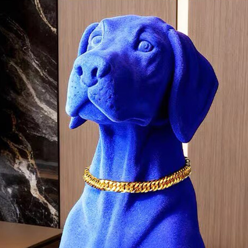 Resin Art Wedding Gift - Home Decor 70CM Flocking Dog Statue