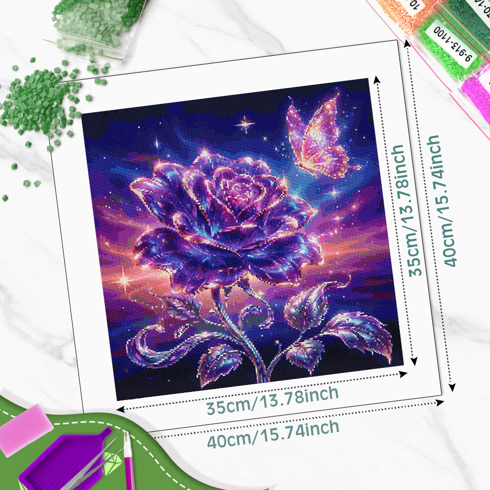 Huacan Full Square Round Diamo - огляд і ціна Resin Art Rose