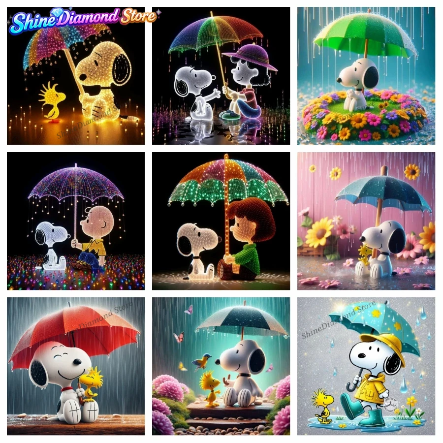 Rainy Day Snoopy Woodstock Car - огляд і ціна Resin Art Wallpaper