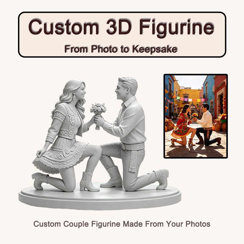 Custom 3D Printed Couple Figur - огляд і ціна Resin Art Wedding Gift