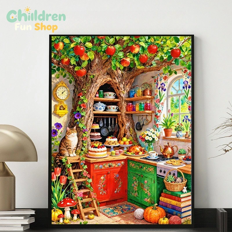 Whimsical Tree‑Hollow Kitchen  - огляд і ціна Resin Art Wallpaper